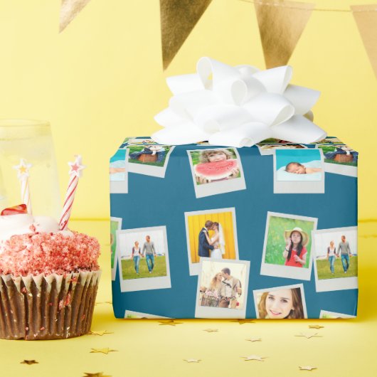 Zerstreute Schnappschüsse Benutzerdefiniertes Foto Geschenkpapier (Geburtstagsparty)