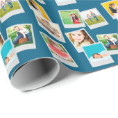 Zerstreute Schnappschüsse Benutzerdefiniertes Foto Geschenkpapier (Rolleneckpunkt)