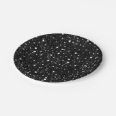 Zerstreute Schwarzweiss-Sterne Pappteller (Schrägansicht)