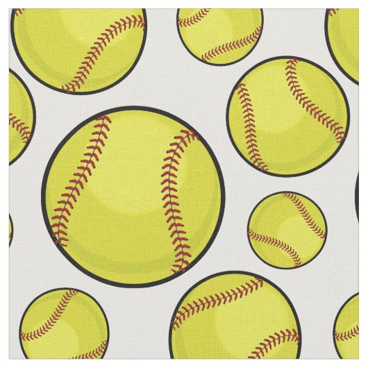 Zerstreute Softball-Bälle weiß Stoff (Nahaufnahme)