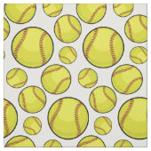 Zerstreute Softball-Bälle weiß Stoff (Muster)