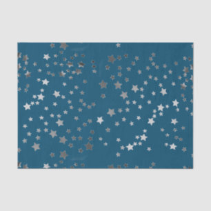 Zerstreute Sterne auf Blau Seidenpapier