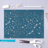 Zerstreute Sterne auf Blau Seidenpapier (Handwerk)