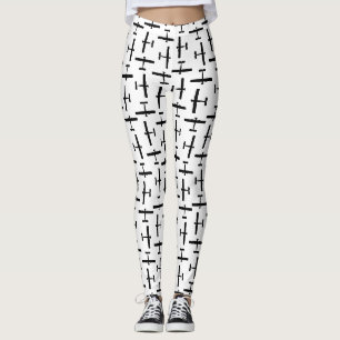 Zerstreute Vintage-Flugzeugkunst INDIVIDUELLE HINT Leggings