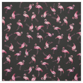 Zerstreute Wasserfarbenflamingos auf Schwarz Stoff (Muster)