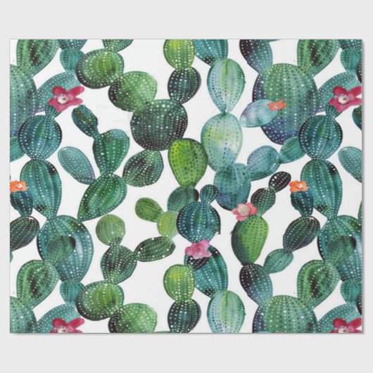 Zerstreuter Wüste Prickley Birnen-Kaktus Geschenkpapier (Flach)