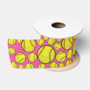 Zerstreutes Softball-Rosa Satinband