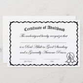 Zertifikat des Erwachsenseins Briefpapier (Vorne/Hinten)