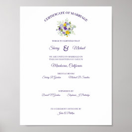 Zertifikat Einfache Rose Pansy Bouquet Poster