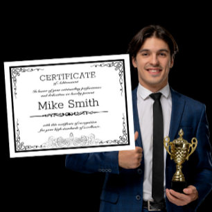 Zertifikat für irgendein Geschäft Ankündigungspostkarte