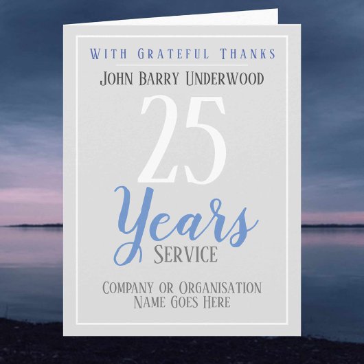 Zertifikat für lange Service-Auszeichnungen Karte