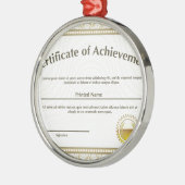 Zertifikat mit goldenem Siegel Silbernes Ornament (Links)