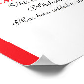 Zertifikat "Nice List" des personalisierten Weihna Poster (Ecke)