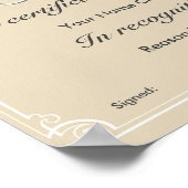 Zertifikat oder Award Poster (Ecke)
