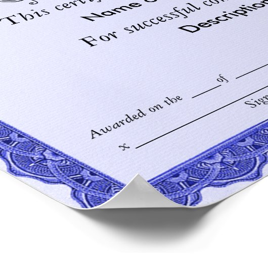 Zertifikat Poster (Ecke)