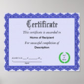 Zertifikat Poster (Vorne)