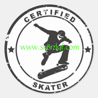 Zertifiziert Sk8r, www.sk8rzlyf.com Runder Aufkleber
