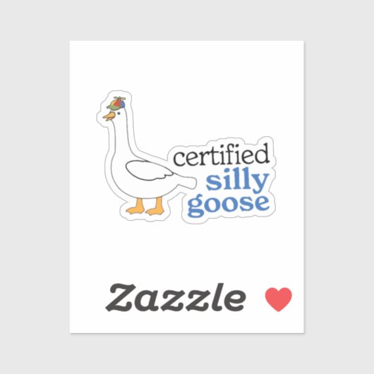 Zertifizierte Alberne Gans mit ansprechbarem Prope Aufkleber (Blatt)
