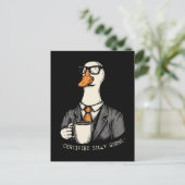 Zertifizierte alberne Gans Postkarte (Stehend Vorderseite)