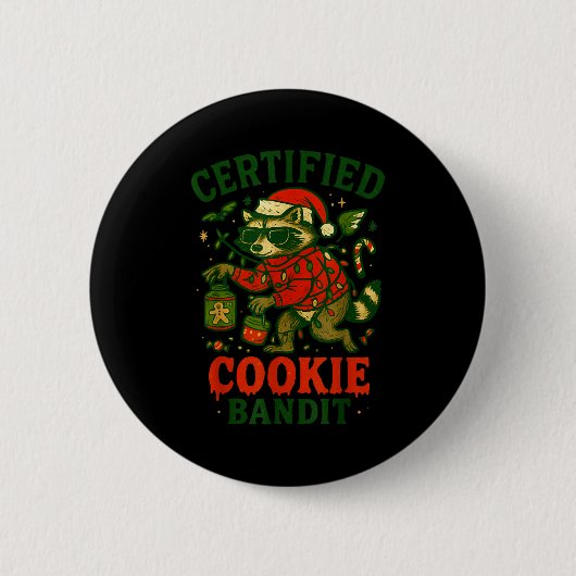 Zertifizierte Cookie Bandit, Funny Christmas Light Button (Vorderseite)