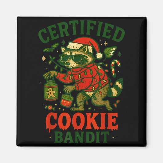 Zertifizierte Cookie Bandit, Funny Christmas Light Magnet (Vorne)