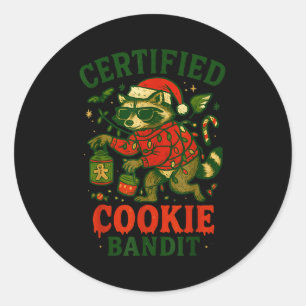 Zertifizierte Cookie Bandit, Funny Christmas Light Runder Aufkleber