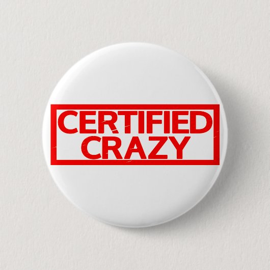 Zertifizierte Crazy-Briefmarke Button (Vorderseite)