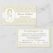 Zertifizierte Esthetikerin White Gold Frauen Ernen Terminkarte (Vorne/Hinten)