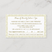 Zertifizierte Esthetikerin White Gold Frauen Ernen Terminkarte (Rückseite)