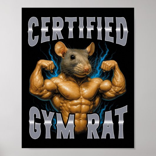 Zertifizierte Fitnessstudio-Ratte Poster (Vorne)