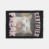 Zertifizierte Freak Cat Meme Offensive Memes Funny Fleecedecke (Vorderseite (Horizontal))