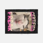 Zertifizierte Freak Cat Meme Offensive Memes Funny Fleecedecke (Vorderseite (Horizontal))