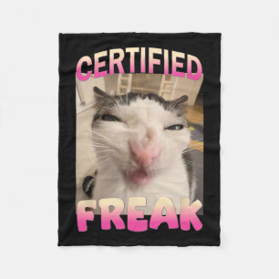 Zertifizierte Freak Cat Meme Offensive Memes Funny Fleecedecke
