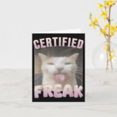 Zertifizierte Freak Cat Meme Offensive Memes Funny Karte (Gelbe Blume)