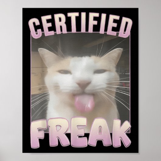 Zertifizierte Freak Cat Meme Offensive Memes Funny Poster (Vorne)