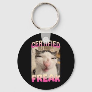 Zertifizierte Freak Cat Meme Offensive Memes Funny Schlüsselanhänger
