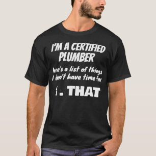 Zertifizierte Klempnerabfallentwässerungsschlange T-Shirt