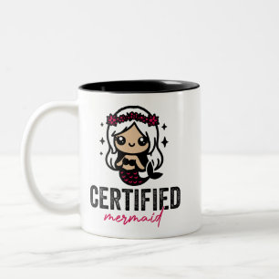 Zertifizierte Mermaid Ocean Certified Mermaid Sea  Zweifarbige Tasse