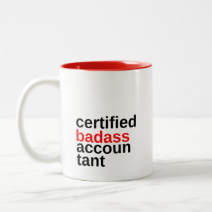 Zertifizierte Oberchecker-Buchhalter-Kaffeetasse Zweifarbige Tasse