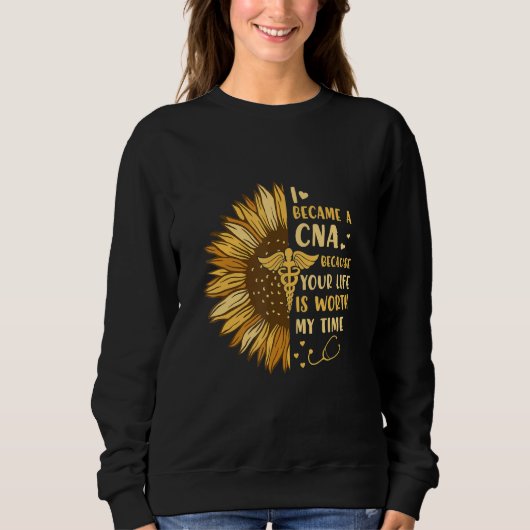Zertifizierte Pflegeassistentin Cna Nurse Sunflowe Sweatshirt (Vorderseite)