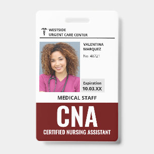 Zertifizierte Pflegehelfer CNA ID Foto Ausweis