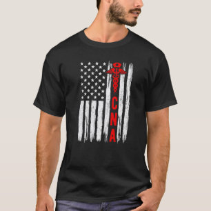Zertifizierte Pflegehelferin US-Flagge CNA-Kranken T-Shirt
