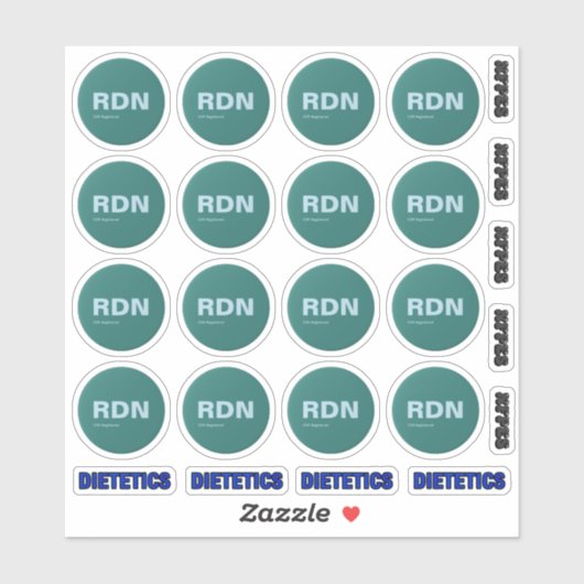Zertifizierte RDN 16 runde Aufkleber (Blatt)