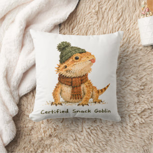 Zertifizierte Snack-Goblin-Bartagame-Kunst Kissen