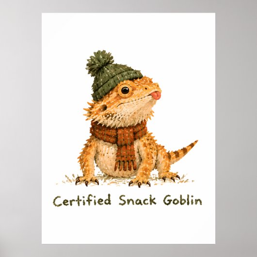 Zertifizierte Snack-Goblin-Bartagame-Kunst Poster (Vorne)