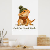 Zertifizierte Snack-Goblin-Bartagame-Kunst Poster (Küche)