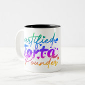 Zertifizierte Torta Pounder lustige dicke Latina T Zweifarbige Tasse (Vorderseite Links)