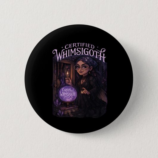 Zertifizierte Whimsigoth Hexe Broom Closet Classic Button (Vorderseite)