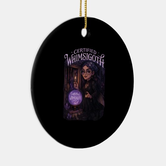 Zertifizierte Whimsigoth Hexe Broom Closet Classic Keramik Ornament (Rechts)