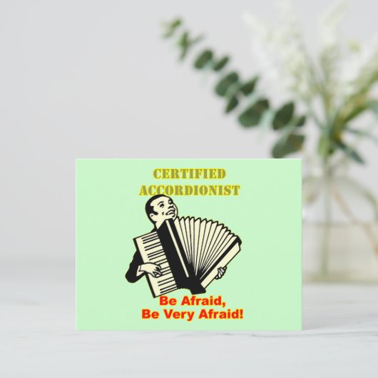 Zertifizierter Akkordeonist Postkarte (Stehend Vorderseite)